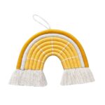 suspension macramé arc en ciel jaune