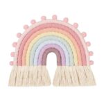 décoration murale arc en ciel macramé