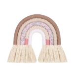 arc en ciel mural tissu macramé