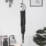 attrape rêve en macramé noir