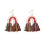 Boucle D'oreille Arc En Ciel Macramé257