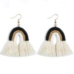 boucle d'oreille arc en ciel macramé