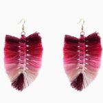 Boucle D'oreille Macramé Plume398
