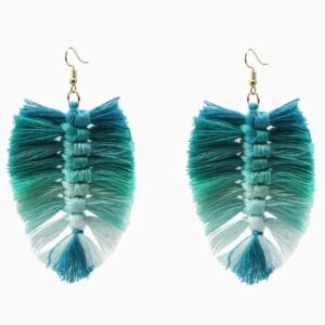 Boucle D'oreille Macramé Plume396