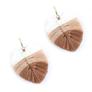 Boucle D'oreille Feuille Macramé409