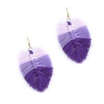 Boucle D'oreille Feuille Macramé414