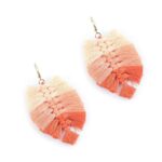 Boucle D'oreille Feuille Macramé411