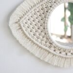 accessoire déco en macramé miroir mural