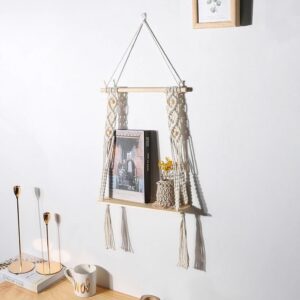 Étagère Bois Macramé