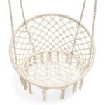 fauteuil tissé en macramé suspendu