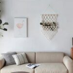 macramé filet de rangement mural