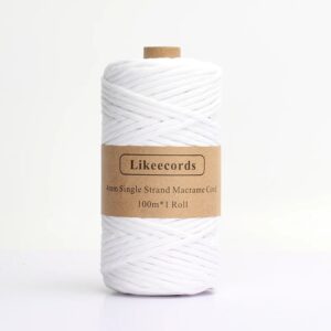 Fil Macramé 4 Mm Blanc 100m