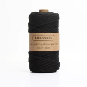 Fil Macramé 4 Mm Noir 100m