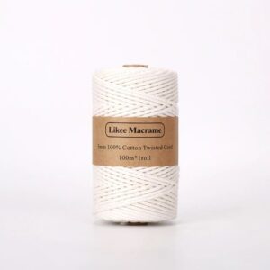 Fil Macramé 3 Mm Blanc 100m