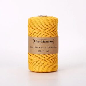 Fil Macramé 3 Mm Moutarde 100m