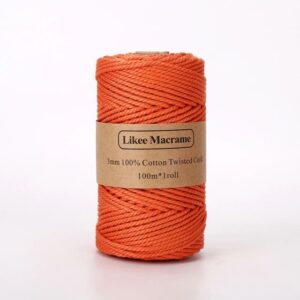 Fil Macramé 3 Mm Orange 100m