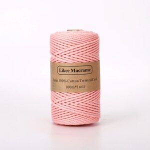 Fil Macramé 3 Mm Rose 100m