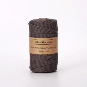Fil Macramé 3 Mm Taupe 100m