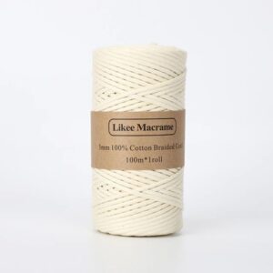 Fil Macramé Tressé Beige 3 Mm 100m159