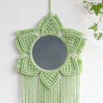 miroir en macramé tressé