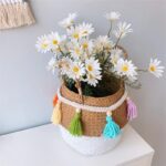 guirlande décorative en macramé avec pompons