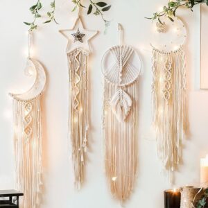 Lot De 4 Attrapes Rêves Macramé