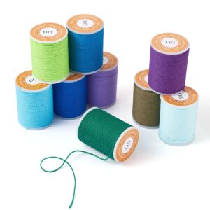 Lot De 9 Bobines De Fil Ciré Coloré 1 Mm