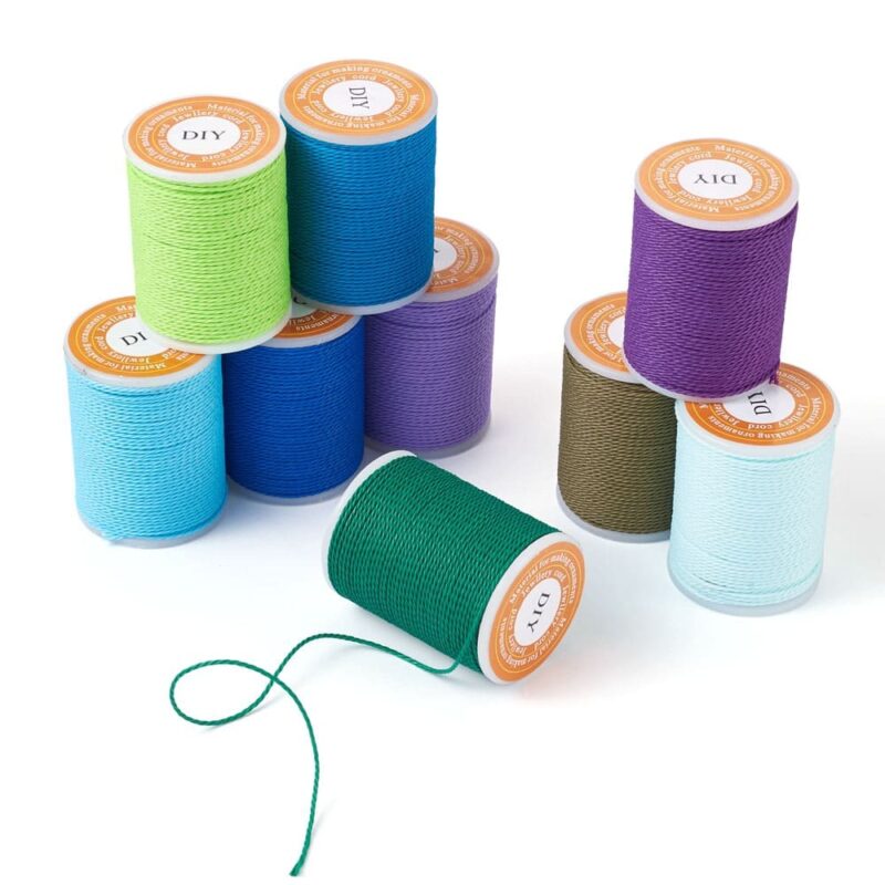 Lot De 9 Bobines De Fil Ciré Coloré 1 Mm