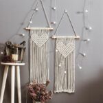 décoration murale en macramé en forme de cœur