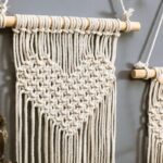 art textile macramé cœur décoratif