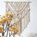 tapisserie en macramé feuille