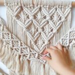 macramé décoratif de type feuille