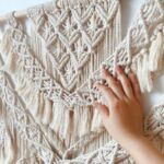décoration murale en macramé feuille