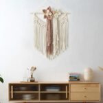 art mural en macramé floral