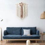 décor mural en macramé avec fleurs