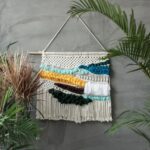 décoration murale en macramé laine