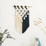 Macramé Mural Noir Et Blanc