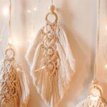 tissage macramé plume mural