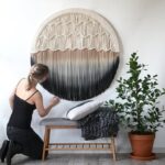 tapisserie en macramé mural rond