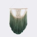 macramé mural vert tendance