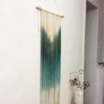 déco murale en macramé vert dégradé