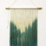 tapisserie en macramé vert dégradé