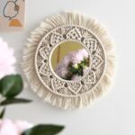 miroir suspendu macramé 35 cm