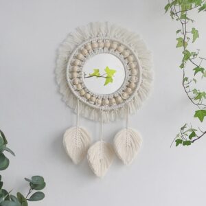 Miroir Macramé Plume