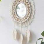 miroir décoratif macramé plume