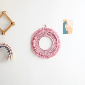 Miroir Macramé Rose