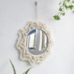miroir mural en macramé