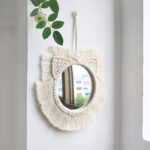 miroir rond macramé