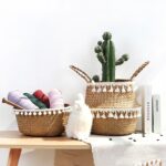 panier tissé en macramé