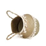 panier de rangement en macramé
